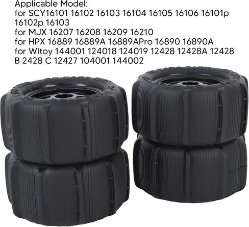 4PCS RC Car Tires, RC Tires, Beach Wheels Suitable for 12mm Coupler 1/14 1/16 1/18 Proportional Remote Control Vehicle in Saudi Arabia