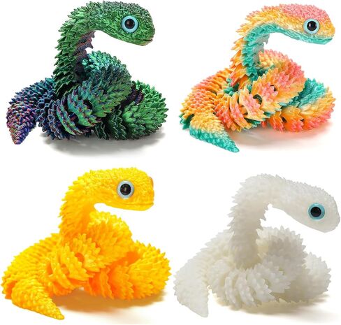 DGRYJK 4Pcs 3D Printed Snake,12in Flexible 3D Printed Animal Snake,3D Printed Snake Stuff,Christmas Fidget Toys Gifts Halloween Decorations Indoor Outdoor in Saudi Arabia
