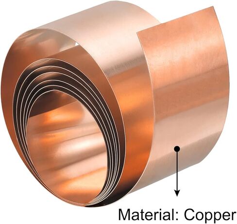 uxcell Copper Sheet Roll, 2000mm x 100mm x 0.1mm 99.9% Pure Copper Strip Metal Foil Plate for Electrical DIY Projects in Kuwait