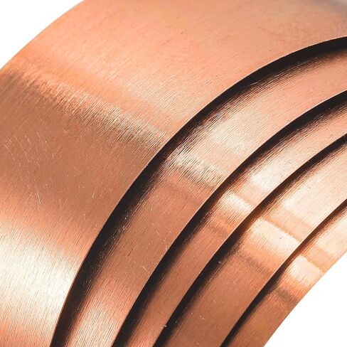 uxcell Copper Sheet Roll, 2000mm x 100mm x 0.1mm 99.9% Pure Copper Strip Metal Foil Plate for Electrical DIY Projects in Kuwait