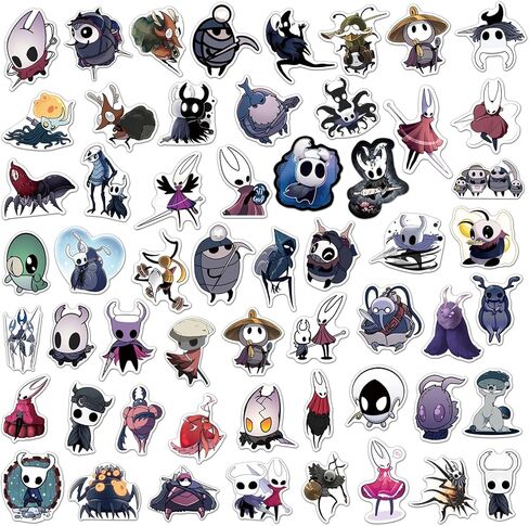 Hollow Knight Stickers for Kids 50PCS Hollow Knight Stickers,Hot Cartoon Game Vinyl Sticker for Water Bottle Laptop Phone Scrapbooking Journaling for Adults Teens for Party Supply Favor Decor in Kuwait
