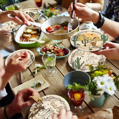 60 Pcs Western Cowboy Paper Plates 7 Inch, Rodeo Theme Birthday Party Decorations cowboy Party Supplies for Wild West Cowboy Rodeo Baby Shower party Supplies in Saudi Arabia