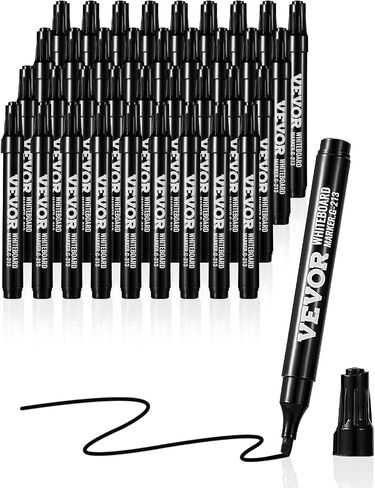 VEVOR Black Dry Erase Markers, 36 Pack Low-Odor Whiteboard Markers with Chisel Tip, Easily Clean Dry Erase Markers Bulk for School Office Home in Saudi Arabia