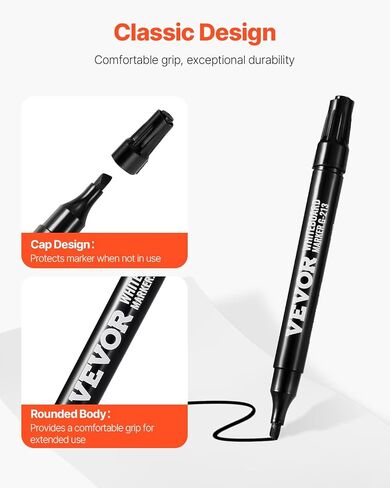 VEVOR Black Dry Erase Markers, 36 Pack Low-Odor Whiteboard Markers with Chisel Tip, Easily Clean Dry Erase Markers Bulk for School Office Home in Saudi Arabia