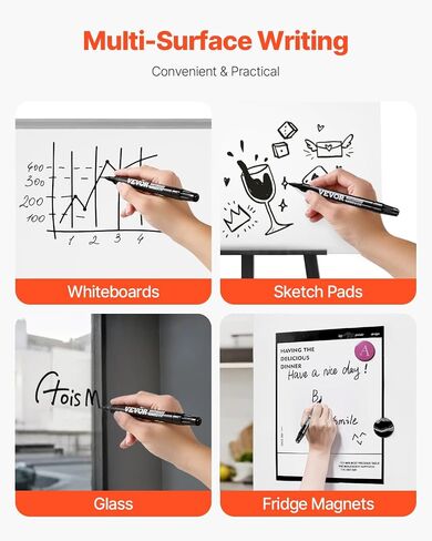 VEVOR Black Dry Erase Markers, 36 Pack Low-Odor Whiteboard Markers with Chisel Tip, Easily Clean Dry Erase Markers Bulk for School Office Home in Saudi Arabia