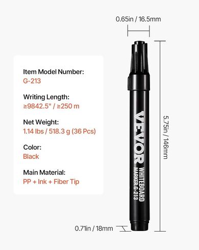 VEVOR Black Dry Erase Markers, 36 Pack Low-Odor Whiteboard Markers with Chisel Tip, Easily Clean Dry Erase Markers Bulk for School Office Home in Saudi Arabia