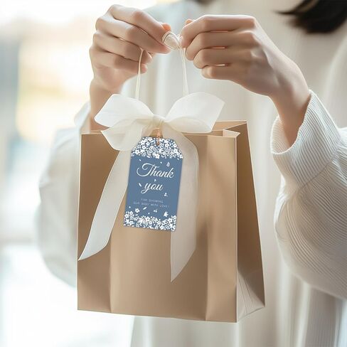 50Pcs Cielito Lindo Baby Shower Decorations Dusty Blue Thank You Tags with String, Fiesta Cielito Lindo Party Decor Gift Tags for Mexican Talavera Theme Baby Shower Party Supplies Favors Gifts in Saudi Arabia