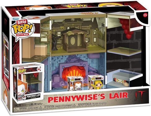 Funko bitty pop! Bitty Boxes: It - Phunhouse PlaySet مع 2 0.9 بوصة (2.2 سم) شخصيات صغيرة صغيرة - حالة عرض قابلة للتحصيل مع المشهد الداخلي والتخزين - فكرة الهدية - البضائع الرسمية in Saudi Arabia