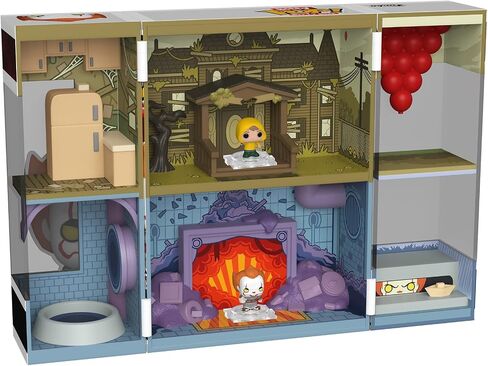 Funko bitty pop! Bitty Boxes: It - Phunhouse PlaySet مع 2 0.9 بوصة (2.2 سم) شخصيات صغيرة صغيرة - حالة عرض قابلة للتحصيل مع المشهد الداخلي والتخزين - فكرة الهدية - البضائع الرسمية in Saudi Arabia