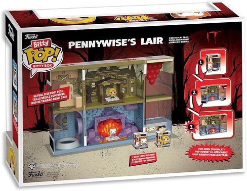 Funko bitty pop! Bitty Boxes: It - Phunhouse PlaySet مع 2 0.9 بوصة (2.2 سم) شخصيات صغيرة صغيرة - حالة عرض قابلة للتحصيل مع المشهد الداخلي والتخزين - فكرة الهدية - البضائع الرسمية in Saudi Arabia