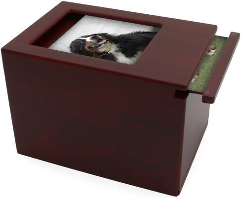 قريبة من عزيزتي الحيوانات الأليفة النصب التذكارية MDF Pet Photo Cremation Cremation ، 200 بوصة مكعبة ، تشطيب الكرز in Kuwait