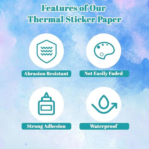 18 Rolls 57 x 25 mm Sticker Printer Paper,Self-Adhesive Compatible with Most Mini Portable Printers. Thermal Paper for Most Camera Paper Roll Refill(5 color) in Saudi Arabia