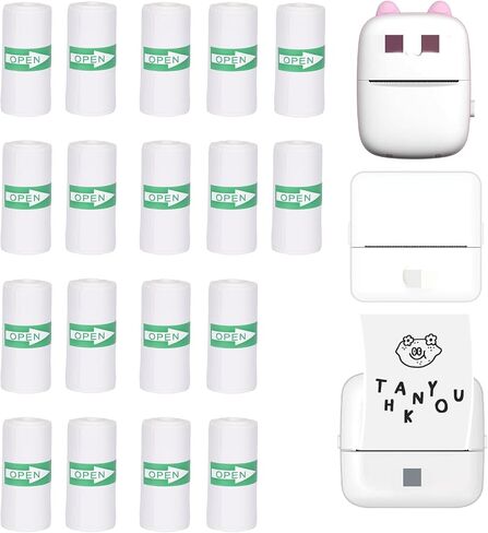 18 Rolls 57 x 25 mm Sticker Printer Paper,Self-Adhesive Compatible with Most Mini Portable Printers. Thermal Paper for Most Camera Paper Roll Refill(5 color) in Saudi Arabia
