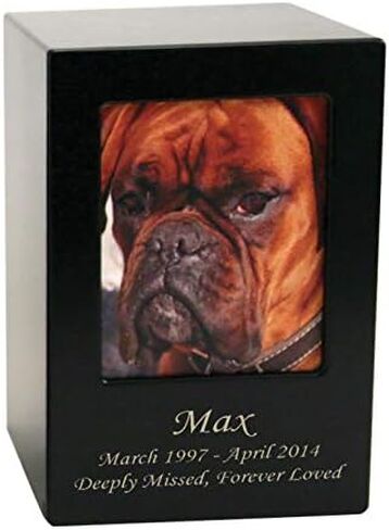 قريبة من عزيزتي الحيوانات الأليفة النصب التذكارية MDF Pet Photo Cremation Cremation ، 200 بوصة مكعبة ، تشطيب الكرز in Kuwait