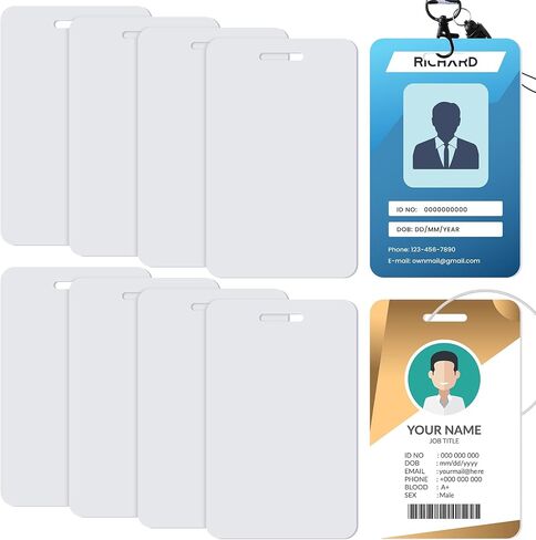 LEIFIDE 36 Pcs Sublimation ID Badge Blanks Luggage Tag Aluminum Double Sided ID Cards Name Tags Blanks Keychain Sublimation Bulk Products Items for DIY Travel Suitcase Sport Bag Label Gift in Saudi Arabia