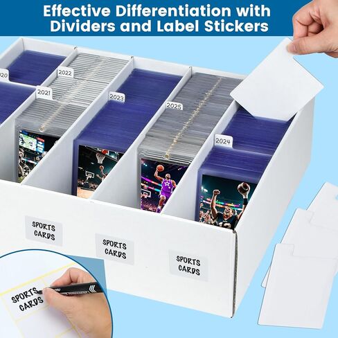 4 Pack Trading Card Storage Box - Holds 800 Top Loaders & 220 One Touch - Cardboard Case with Dividers for Sport Cards (5 Rows) in Kuwait