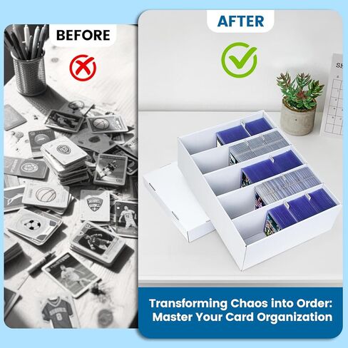 4 Pack Trading Card Storage Box - Holds 800 Top Loaders & 220 One Touch - Cardboard Case with Dividers for Sport Cards (5 Rows) in Kuwait