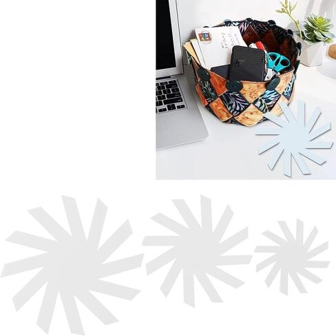 Pack of 3 Woven Spiral Storage Basket 8 Inch 12 Inch 15 Inch Weaving Spiral Storage Basket Cutting Ruler Template for Sewing, Quilting, Knitting, Crochet in Saudi Arabia