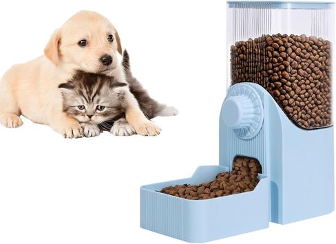 Hanging Automatic Pet Food Dispenser, 54oz Large Capacity Pet Feeder, Auto Gravity Cage Hanging Food Bowl for Small Dog Cat Rabbit Ferret Guinea Pig Hedgehog Chinchillas (Blue) in Kuwait