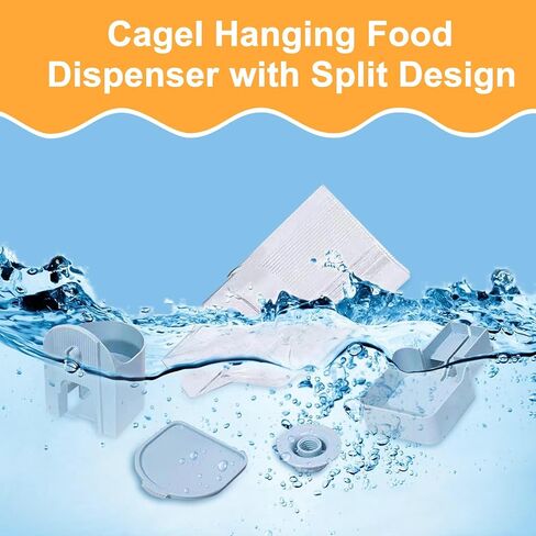 Hanging Automatic Pet Food Dispenser, 54oz Large Capacity Pet Feeder, Auto Gravity Cage Hanging Food Bowl for Small Dog Cat Rabbit Ferret Guinea Pig Hedgehog Chinchillas (Blue) in Kuwait