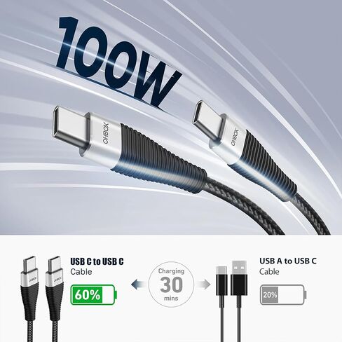 Extra Long USB C to USB C Cable 15FT 100W Type C Charger Fast Charging Cord | Heavy Duty Nylon Braided Charging Cable for iPhone 17 Pro Max 16 15, iPad Pro, Air, Mini, MacBook, Samsung, Tablet and Laptop in Saudi Arabia