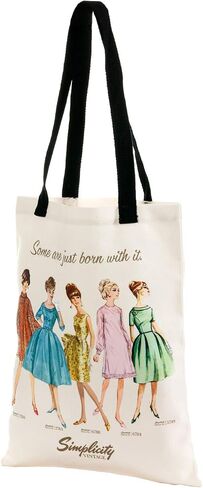 Simplicity Vintage Canvas Shoulder Tote-Born With It, us:one size, Cream in Saudi Arabia