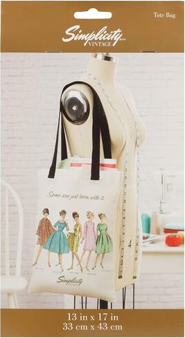 Simplicity Vintage Canvas Shoulder Tote-Born With It, us:one size, Cream in Saudi Arabia