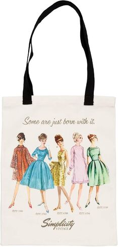 Simplicity Vintage Canvas Shoulder Tote-Born With It, us:one size, Cream in Saudi Arabia