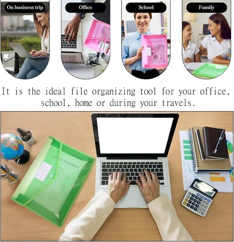 5Pcs Plastic Envelope Folder B4 Tax Organizer Folders for Drawer Travel File Folder for Receipts Waterproof Standing Accordion Document Organizer with Snap Closure for Office Home Storage in Kuwait