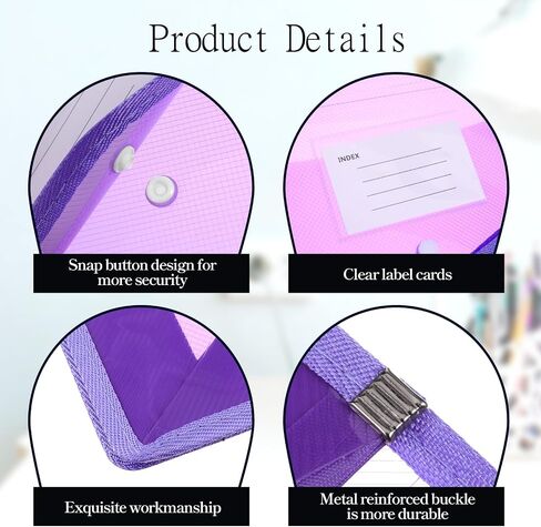 5Pcs Plastic Envelope Folder B4 Tax Organizer Folders for Drawer Travel File Folder for Receipts Waterproof Standing Accordion Document Organizer with Snap Closure for Office Home Storage in Kuwait
