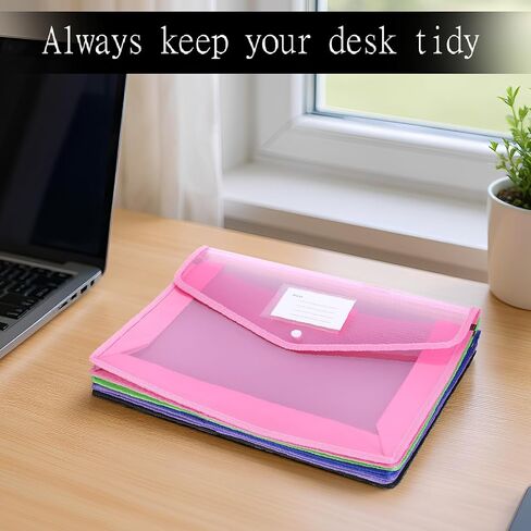 5Pcs Plastic Envelope Folder B4 Tax Organizer Folders for Drawer Travel File Folder for Receipts Waterproof Standing Accordion Document Organizer with Snap Closure for Office Home Storage in Kuwait