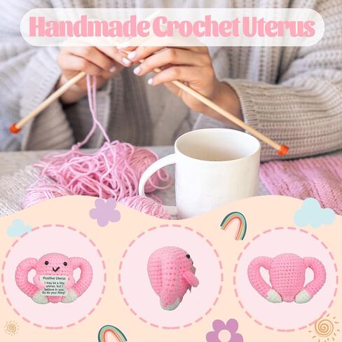 Positive Crochet Uterus Christmas Birthday Gifts for Women New Mommy Essentials,Pregnancy Gifts, Miscarriage Present, Emotional Support Get Well Present in Saudi Arabia