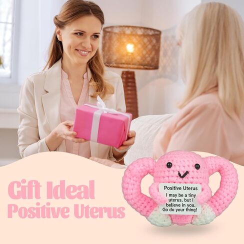 Positive Crochet Uterus Christmas Birthday Gifts for Women New Mommy Essentials,Pregnancy Gifts, Miscarriage Present, Emotional Support Get Well Present in Saudi Arabia