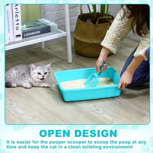 Amyhill 5 PCS Open Cat Strater Box Pan Stert Ban مع 5 مغرفة متوسطة البلاستيك صينية قطة صغيرة غير متينة للحيوانات الأليفة الداخلية Cats Cats Rabbit Supply من السهل تنظيفها ، 14.6x10.6x3.4 بوصة (متعدد الألوان) in Saudi Arabia