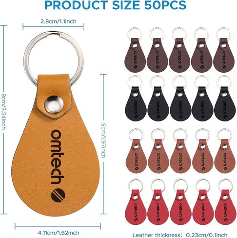 Omtech 100pc مجموعة مفاتيح PU Multicolor Pu ، حرفة جلدية DIY ، فراغات مفاتيح قابلة للتخصيص مع RIVES وحلقات المفاتيح ، والجنسين البالغين ، فتح الإبداع لا نهاية له in Kuwait