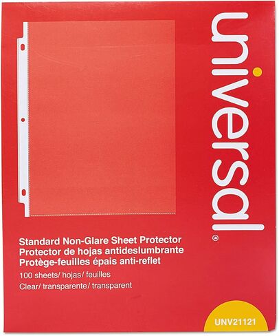 Universal Standard Sheet Protector, Standard, 8.5 x 11, Clear, Non-Glare, 100/Box in Saudi Arabia