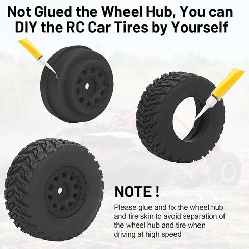 1/16 RC Wheels and Tires, daitoku 12mm Hex RC Car Tires for Arrma Mojave Grom Mega 380 223S BLX 1/16 RC Car (Style B) - Black in Saudi Arabia