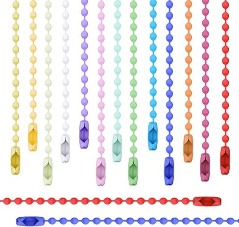 100Pcs Bead Chain Ball Chain Necklace, 3,74Inch Adjustable Mixed Color Metal Dog Tag Chain Ball Chain Connectors for Hanging Ornament Jewelry Tag, Christmas Decoration, Jewelry Making and DIY Crafts in Saudi Arabia