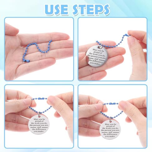 100Pcs Bead Chain Ball Chain Necklace, 3,74Inch Adjustable Mixed Color Metal Dog Tag Chain Ball Chain Connectors for Hanging Ornament Jewelry Tag, Christmas Decoration, Jewelry Making and DIY Crafts in Saudi Arabia