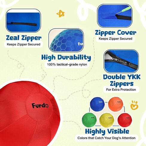 25" Herding Ball for Dogs, for Australian Shepherd, for Cattle, for Border Collie, for Blue Heelers & Medium to Large Dogs,Horse, Herding Dog Ball, Herding Toys - Red in Kuwait