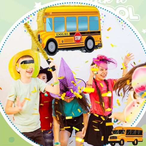 حافلة مدرسة Jenaai Piñata العودة إلى مدرسة Piñata اليوم الأول من مجموعة ديكورات الفصل مع 36 جهاز كمبيوتر جاهز لتعلم أساور المطاط السيليكون معصم لتلبيس رياض الأطفال في الفصل الدراسي in Saudi Arabia