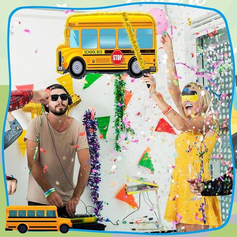 حافلة مدرسة Jenaai Piñata العودة إلى مدرسة Piñata اليوم الأول من مجموعة ديكورات الفصل مع 36 جهاز كمبيوتر جاهز لتعلم أساور المطاط السيليكون معصم لتلبيس رياض الأطفال في الفصل الدراسي in Saudi Arabia