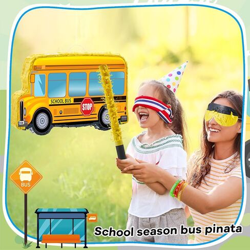 حافلة مدرسة Jenaai Piñata العودة إلى مدرسة Piñata اليوم الأول من مجموعة ديكورات الفصل مع 36 جهاز كمبيوتر جاهز لتعلم أساور المطاط السيليكون معصم لتلبيس رياض الأطفال في الفصل الدراسي in Saudi Arabia