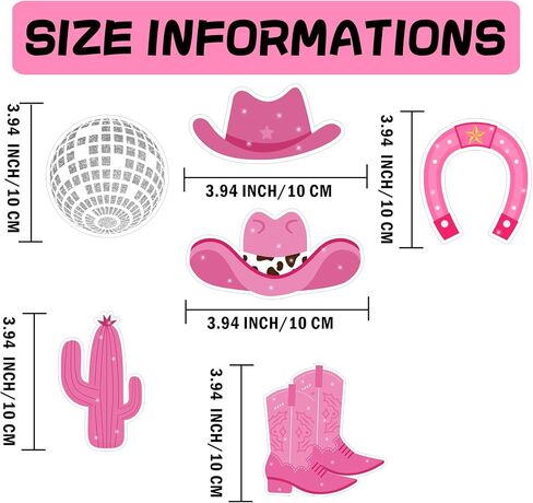 Cowgirl Western Cowtouts 60pcs Cowboy موضوع DIY Cuts Disco Ball Boots Bulletin Board Sheul's Smoot for Bachelorete Party Party Classroom Home Wall Decor (Cowgirl) in Kuwait