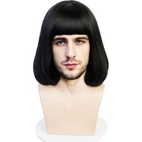 LABEAUTÉ Short Curly Red Pigtails Wig with Bangs for Women Girls Cosplay Wig for Halloween + Free Cap in Kuwait