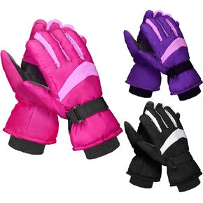 Tarpop 3 Pairs Mens Ski Gloves Winter Warm Gloves Adjustable Non Slip Gloves Snowboard Waterproof Warm Snow Gloves Men's Insulated Winter Gloves for Mens Cold Weather Skiing Snowboarding in Kuwait