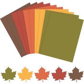 Whaline 200 Sheets 4 × 6 بوصة متنوعة من الخريف البطاقة الورق ورق القصاصات الصفراء اللون الأخضر الأخضر الورق لخريف عيد الشكر DIY أوراق MANCER in Kuwait