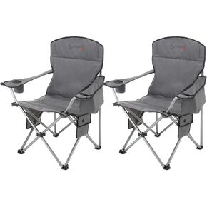 ARROWHEAD OUTDOOR Portable Heated Folding Camping Chair w/ 6-Can Cooler, 3 Heat Settings, Cup & Wine Glass Holder, Heavy-Duty Carrying Bag, Padded Armrests, Battery NOT Included, Supports up to 330lbs in Kuwait