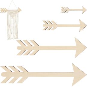 Benecreat 4pcs مخطط الأسهم الخشبية ، حلقات إطار خشب الخشب طوق Macrame فن النسيج Macrame ل Diy Making Home Wall Hanging الزهور ، 0.15 بوصة سمك in Kuwait