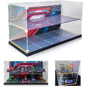 حافظة عرض أكريليك من icuanuty لأبطال Lego Speed ​​وطراز السيارة، صندوق عرض شفاف مقاوم للغبار مع قاعدة سوداء، الكل في واحد، خالي من التثبيت (7.87 × 3.94 × 3.94 بوصة) in Kuwait